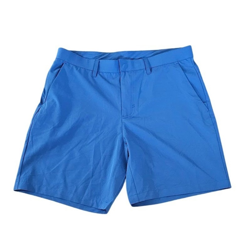 Fabletics The Only Short Men Large Blue 4-Way Stretch Water Resistant Active NEW